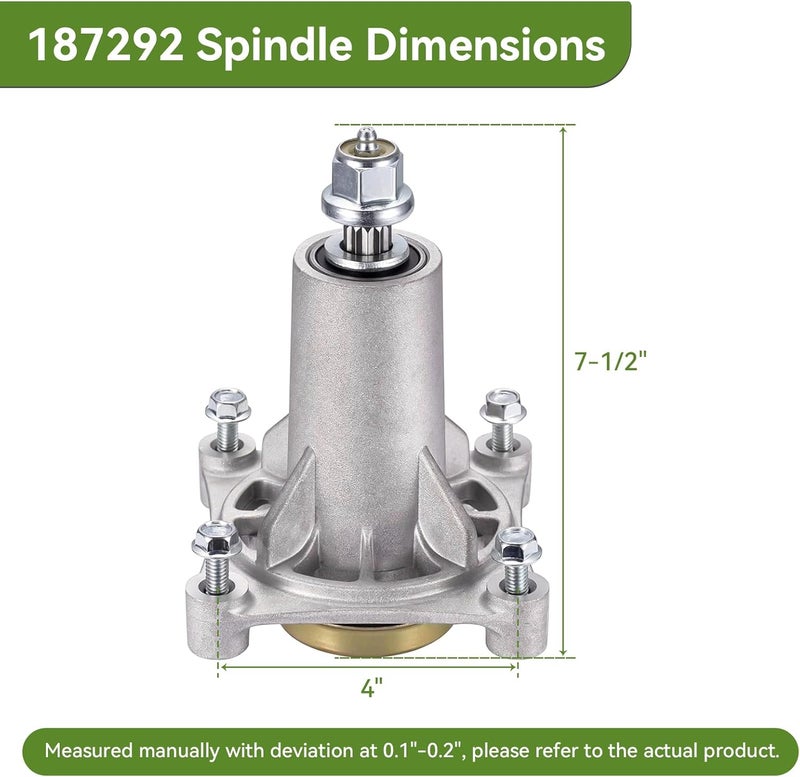 ranwin Spindle Assembly Fit for Craftsman HU Ariens Poulan - Mandrel Spindle Fit for 42" 46" 48" 54" Mower Deck, with Thread Bolts and Grease Fitting, Replace 192810 532187292 532187281 567253301 (2) - Image 2